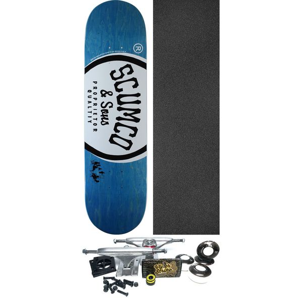 ScumCo & Sons Logo Assorted Colors Skateboard Deck - 8.37" x 32" - Complete Skateboard Bundle